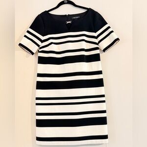White House Black Market Black Striped Dress Size 8